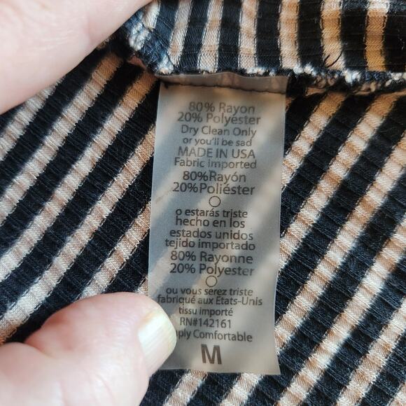 Lularoe Lindsay Striped Waterfall Cardigan Blue/Tan Size Medium - Picture 5 of 7